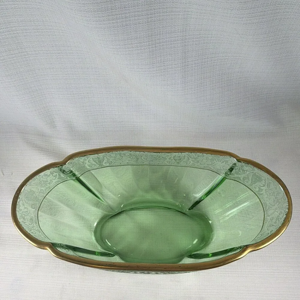 Vtg Fostoria Glass Royal Green 11